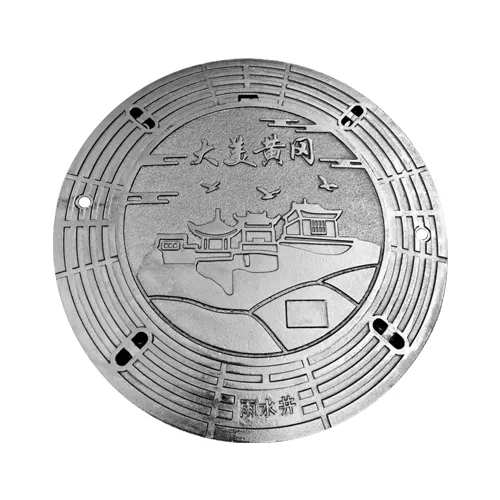 أغطية فتحات الصرف الصحي الدائرية المضادة للترسب ذات الحواف العريضة المصنوعة من الحديد الزهر المطيل  