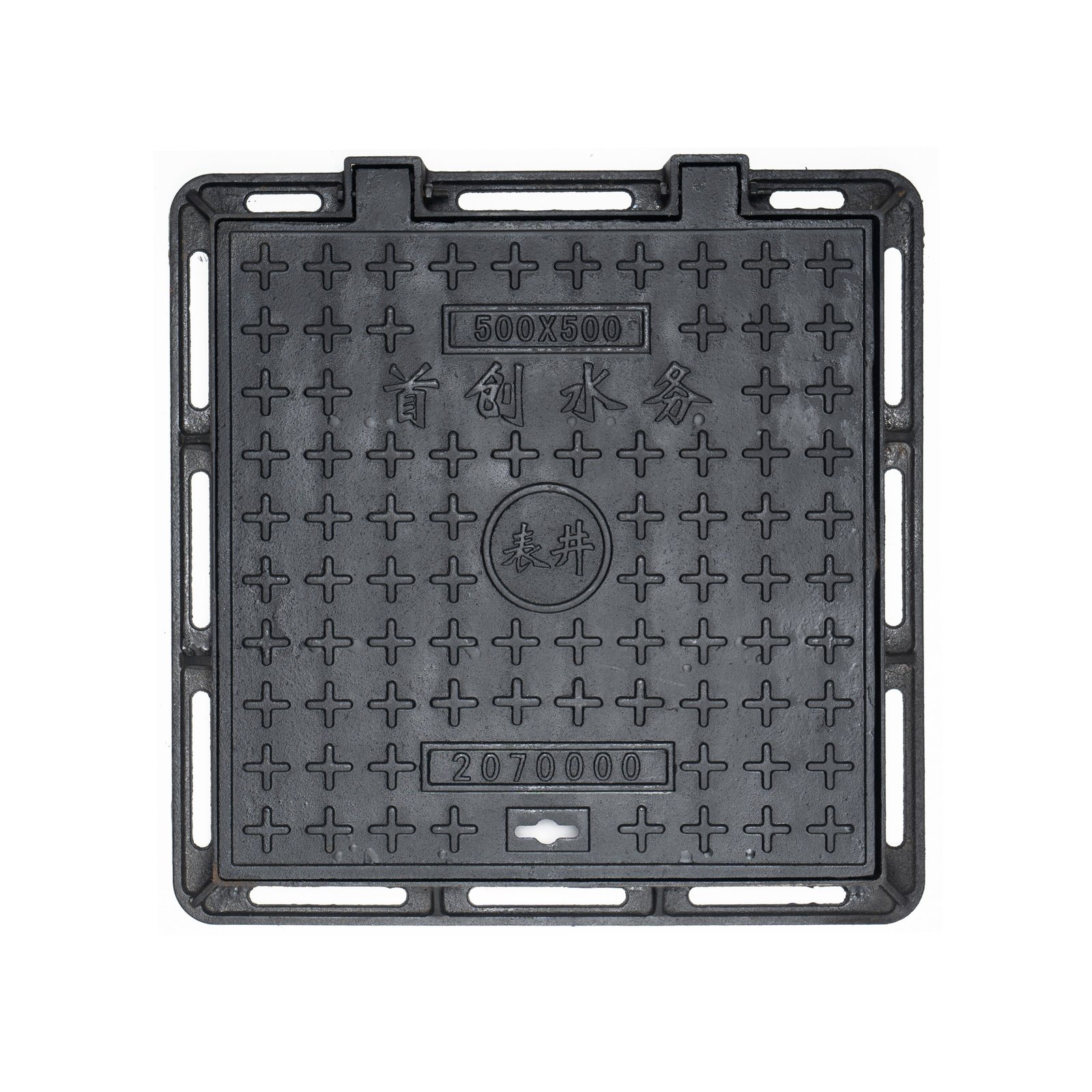 Hubei Road Middle Treasure 500×500×45 Ductile Iron Square Manhole Cover: Perfect Integration of Unique Design and Exceptional Performance